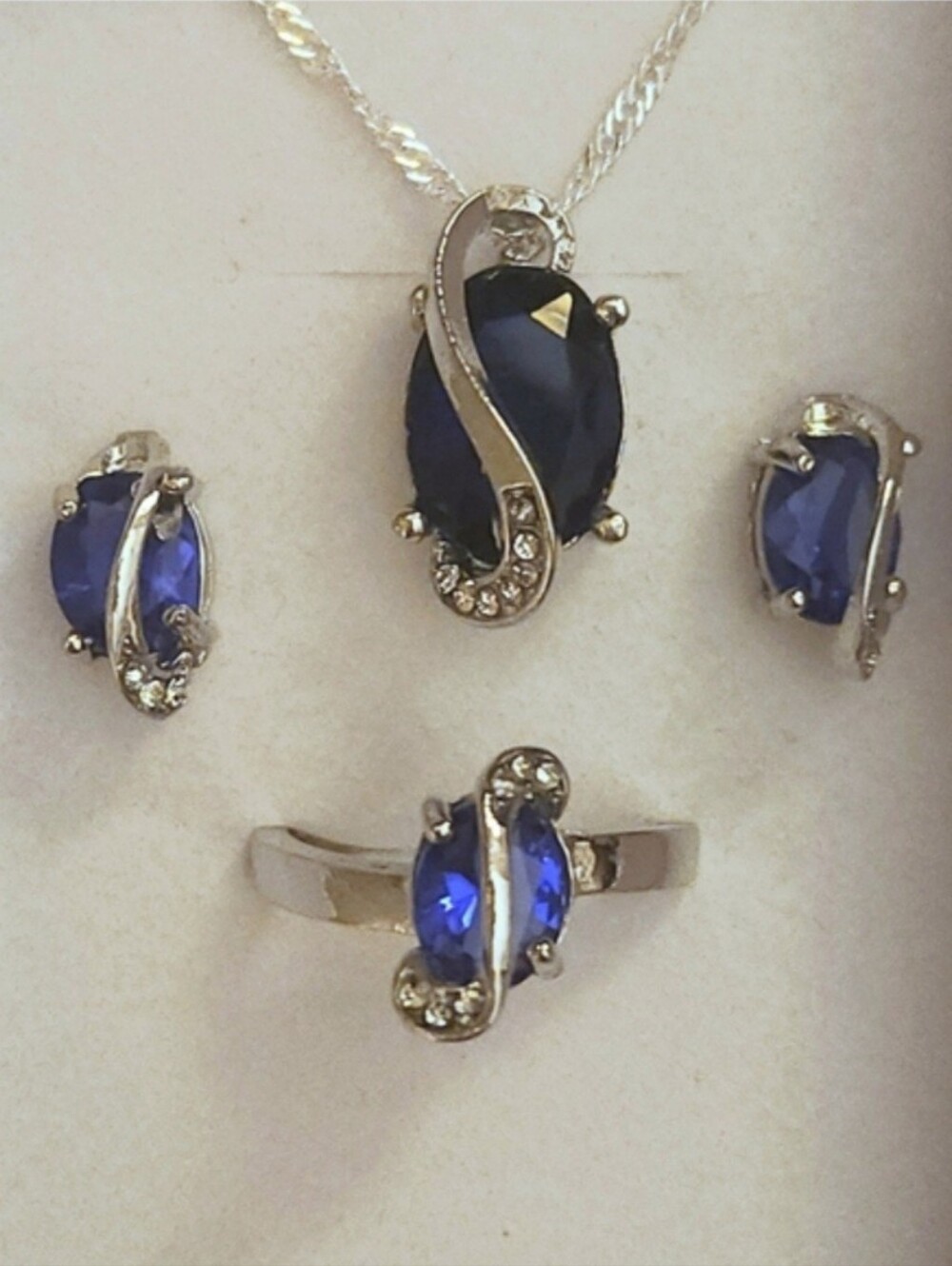 Blue Crystal Jewelry Set